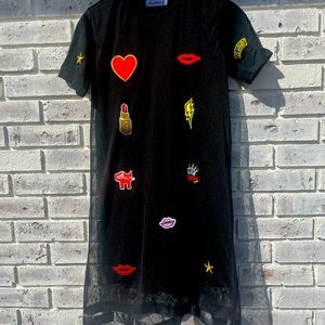 Cute girls dress with patches XL (child size)